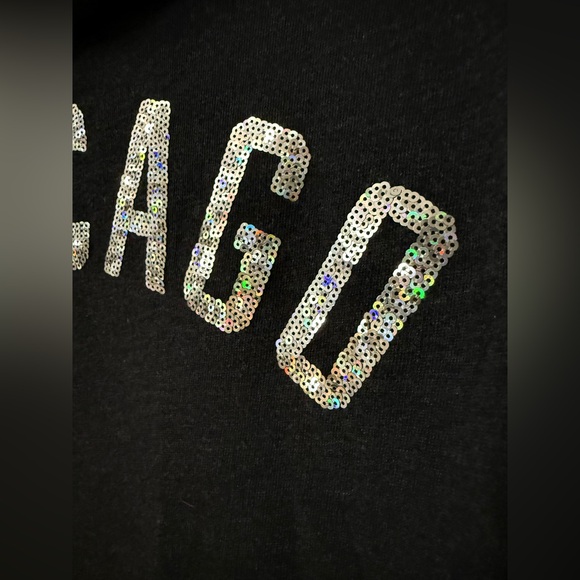 PINK Victoria’s Secret “Chicago” Full Zip Fleece Sequined Hoodie With Pockets - Picture 6 of 8